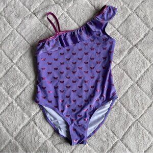 Extremely Me! | Purple Asymmetrical One Piece Flounce Bathing Suit | Size 14